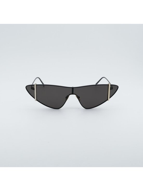 Saint Laurent SL536 001 Sunglasses Black Rimless Shield Frame, Black Lenses